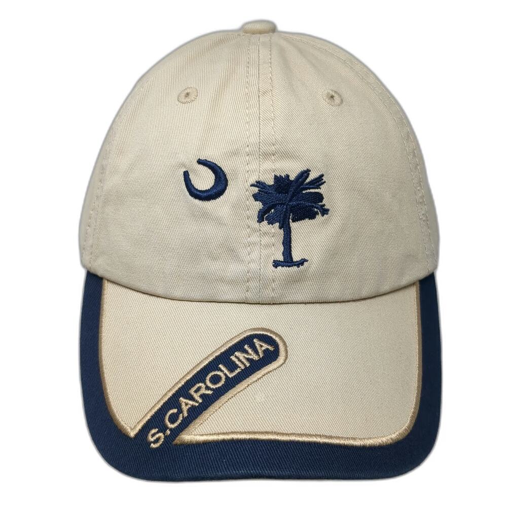 Strand Headwear South Carolina Palmetto Beige Blue One Size Baseball Cap Hat